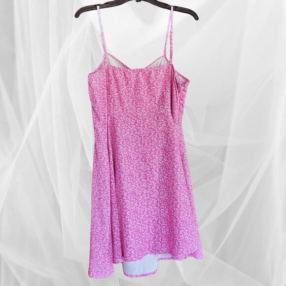 Pink Floral Spaghetti Strap Dress - Picture 3 of 5